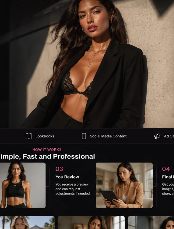 Photorealistic AI fashion model for a US ecommerce brand