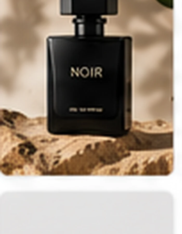 Fotografía de perfume negro
