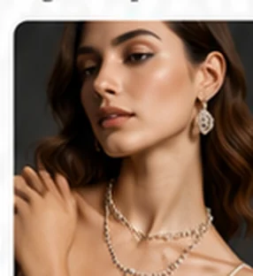Modelo IA femenina para publicidad de joyería